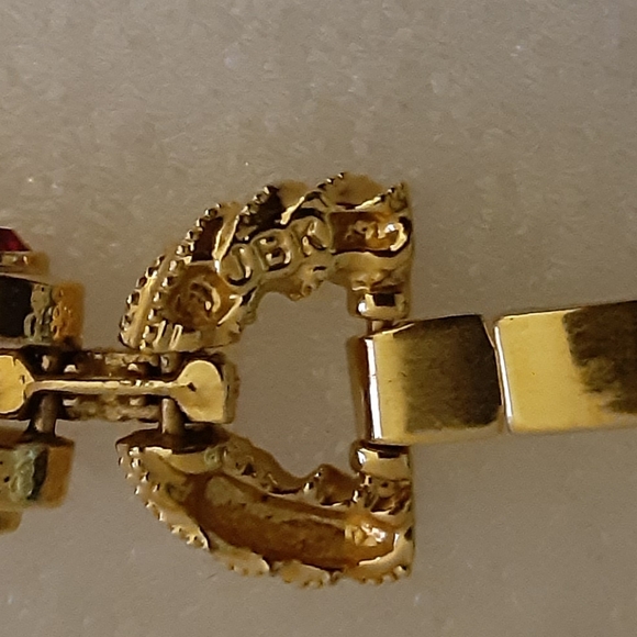 JBK Jacqueline Kennedy Camrose and Kross Red Rhinestone Rope Link Bracelet - Picture 4 of 10